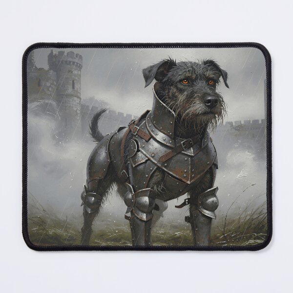 Item preview, Medieval Black Terrier Knight Fantasy Art | Noble Warrior Dog in Gothic Castle designed and sold by cr6zym1nd.