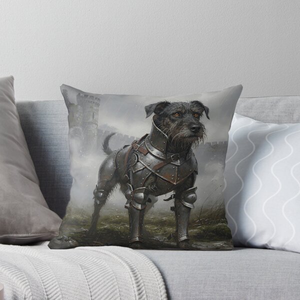 Item preview, Medieval Black Terrier Knight Fantasy Art | Noble Warrior Dog in Gothic Castle designed and sold by cr6zym1nd.
