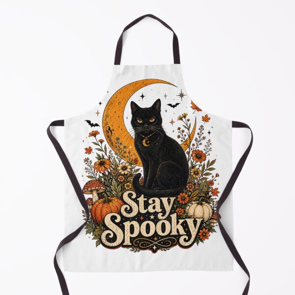 Item preview, Stay Spooky Black Cat Halloween T-Shirt Vintage Witch Cat Tee designed and sold by happyshirt27.