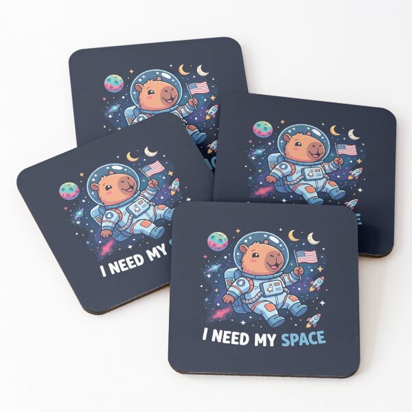 Item preview, Cute Capybara Astronaut Floating In Space designed and sold by Owcomm.