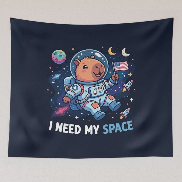 Item preview, Cute Capybara Astronaut Floating In Space designed and sold by Owcomm.