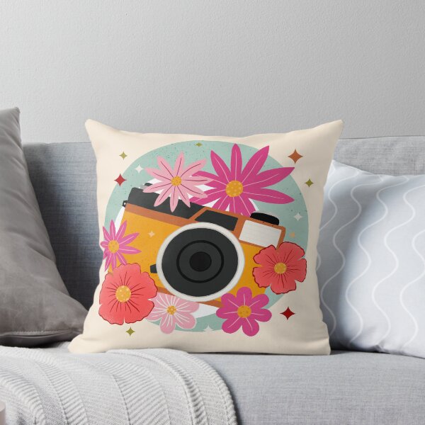 Item preview, Vintage camera and flowers - retro bubble badge designed and sold by Home Cyn Home.