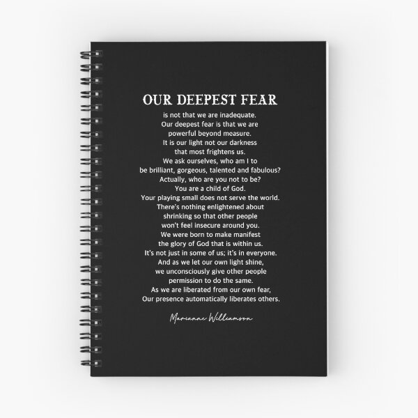 Item preview, Our Deepest Fear by Marianne Williamson poem designed and sold by corbrand.