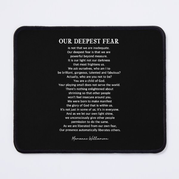 Item preview, Our Deepest Fear by Marianne Williamson poem designed and sold by corbrand.