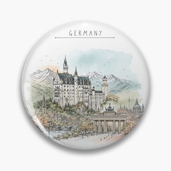 Item preview, Germany Landmarks Vintage Travel Poster Minimal Watercolor designed and sold by Sketchbook Studio by Aqsaa.