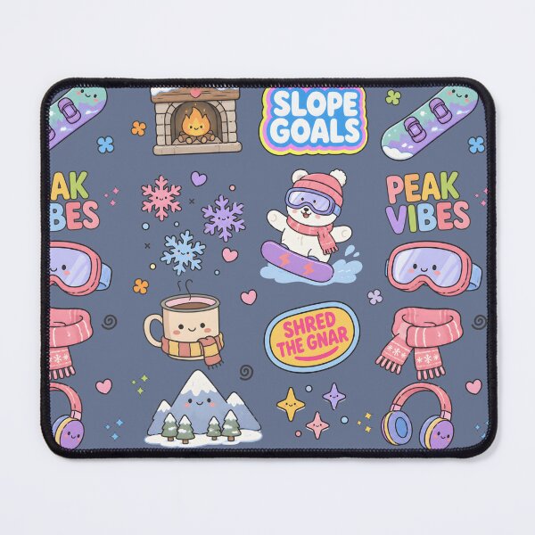 Item preview, Snowboarding Cute Collage Pastel Seamless Pattern designed and sold by HowToCanadian.