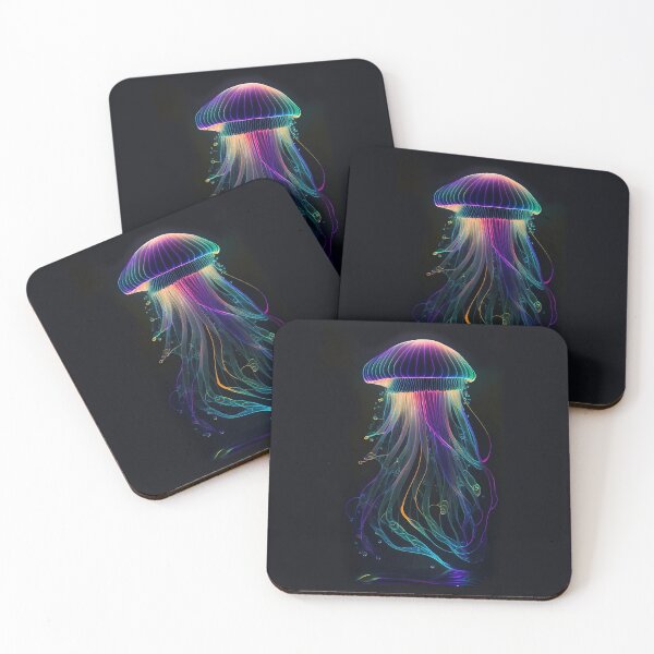 Item preview, Iridescent luminescent detailed jellyfish designed and sold by samitdigitalart.