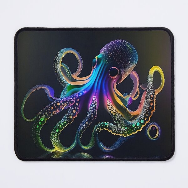 Item preview, Iridescent luminescent detailed octopus designed and sold by samitdigitalart.