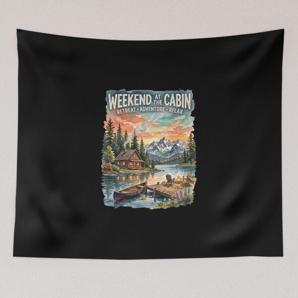 Item preview, Weekend at the Cabin Vintage Mountain Lake House designed and sold by dudelinart.