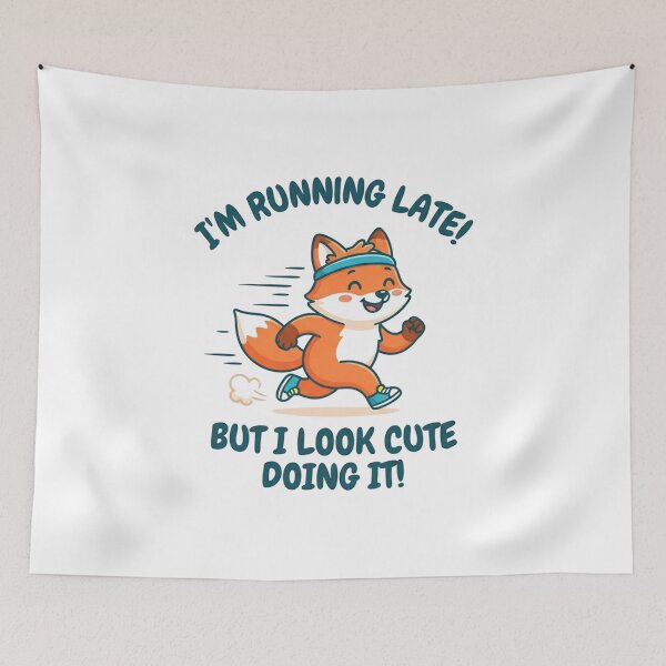 Item preview, Cute Running Fox Running Late Joke designed and sold by Owcomm.