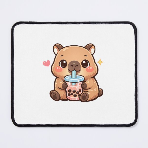 Item preview, Cute Capybara Drinking Bubble Tea Sticker | Kawaii Boba Capybara | Adorable Animal Vinyl Sticker designed and sold by FreshSticker co..