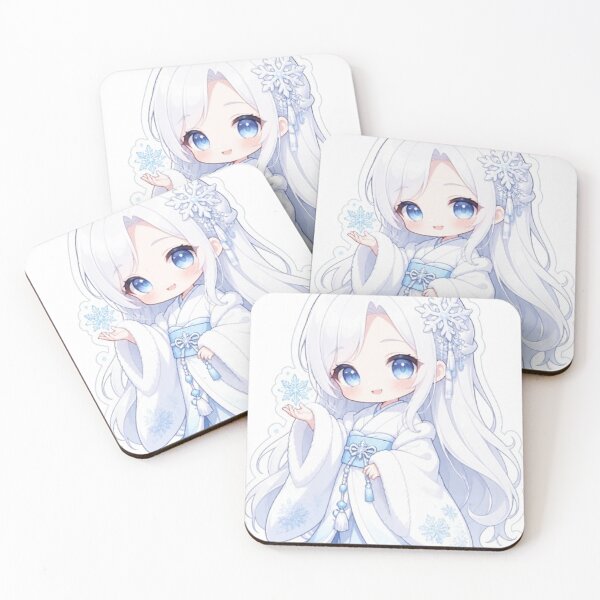 Item preview, Cute Yuki Onna Holding a Snowflake | Kawaii Japanese Yokai designed and sold by vekotpu.