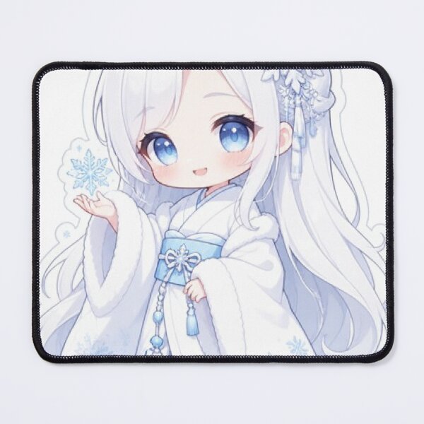 Item preview, Cute Yuki Onna Holding a Snowflake | Kawaii Japanese Yokai designed and sold by vekotpu.