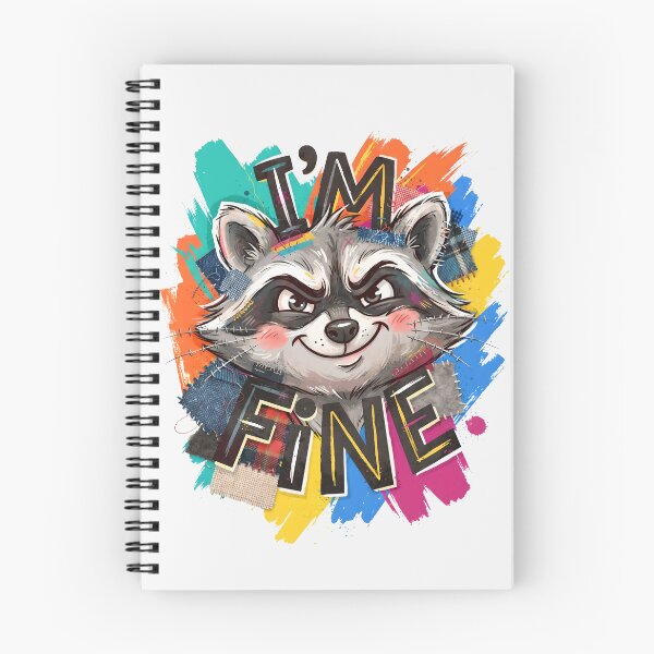 Item preview, Im Fine, Sarcastic Raccoon, Funny Meme Animal designed and sold by SolaoLab.