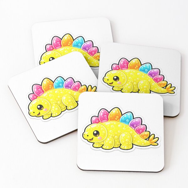 Item preview, Cute Yellow Baby Stegosaurus Kawaii Art designed and sold by OddGarage.