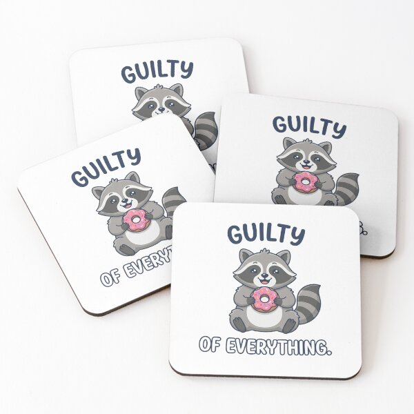 Item preview, Guilty Of Everything Cute Raccoon Donut Lover designed and sold by Owcomm.