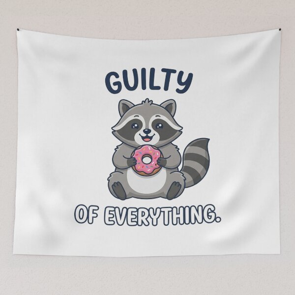 Item preview, Guilty Of Everything Cute Raccoon Donut Lover designed and sold by Owcomm.