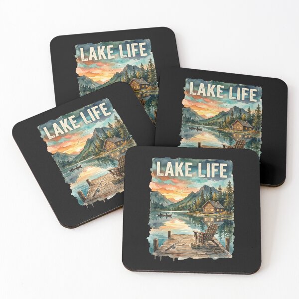 Item preview, Lake Life Fishing - Vintage Mountain Cabin designed and sold by dudelinart.