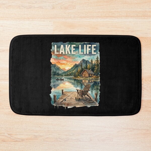 Item preview, Lake Life Fishing - Vintage Mountain Cabin designed and sold by dudelinart.