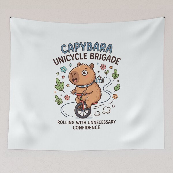 Item preview, Capybara Unicycle Brigade Rolling With Confidence designed and sold by Owcomm.