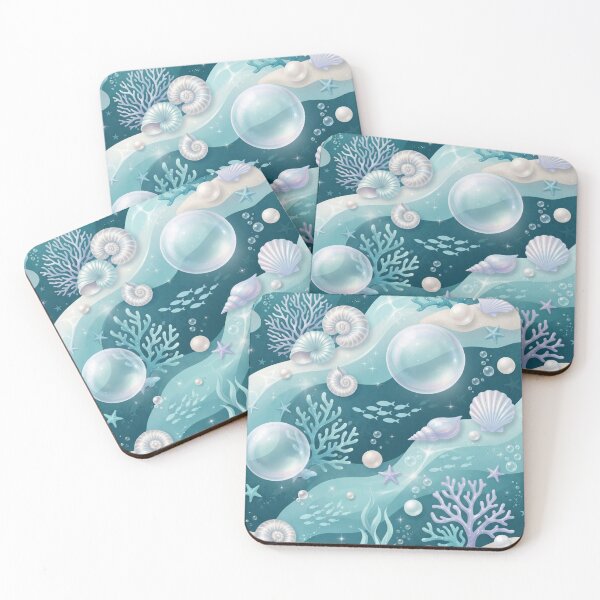 Item preview, Ocean Glass Garden | Elegant Coastal Seamless Pattern | Pearl & Seafoam Aesthetic designed and sold by AP Digi Store.