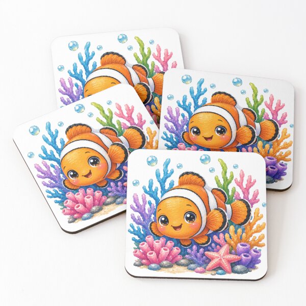 Item preview, Cute Clownfish Among Colorful Corals designed and sold by VenTolkOnly.