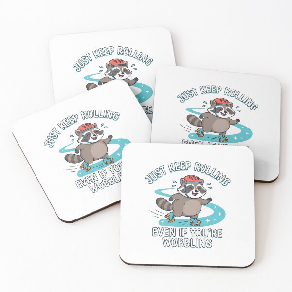 Item preview, Cute Raccoon Roller Skating Funny Animal Quote designed and sold by Owcomm.