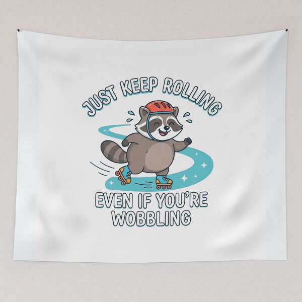 Item preview, Cute Raccoon Roller Skating Funny Animal Quote designed and sold by Owcomm.