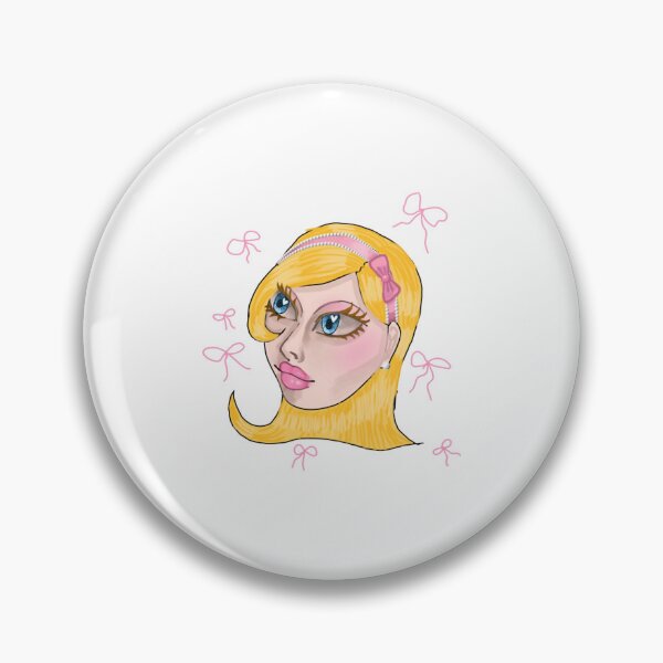 Artikelvorschau, Kokettes blondes Mädchen, ästhetisches Porträt mit süßer rosa Schleife entworfen und verkauft von GamJofop.