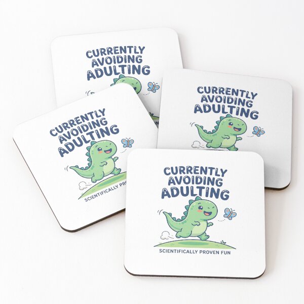 Item preview, Currently Avoiding Adulting Cute Dinosaur Fun designed and sold by Owcomm.