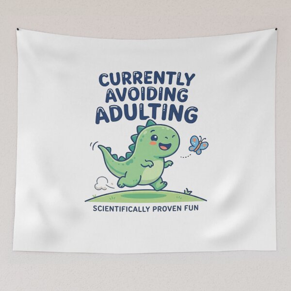 Item preview, Currently Avoiding Adulting Cute Dinosaur Fun designed and sold by Owcomm.