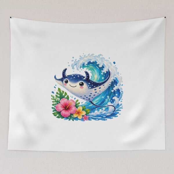 Item preview, Cheerful Stingray and Ocean Waves designed and sold by VenTolkOnly.