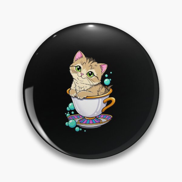 Item preview, Whimsical Green Eyed Kitten In A Teacup designed and sold by elderberry.