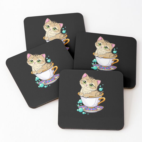 Item preview, Whimsical Green Eyed Kitten In A Teacup designed and sold by elderberry.