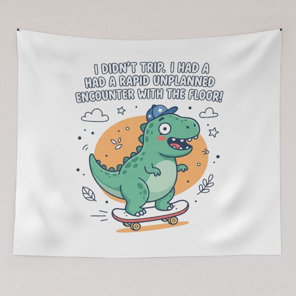 Item preview, Funny Skater Dinosaur Floor Quote Graphic designed and sold by Owcomm.