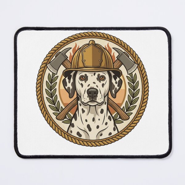 Item preview, Dalmatian Firefighter Dog in Fire Helmet designed and sold by OUICHA.