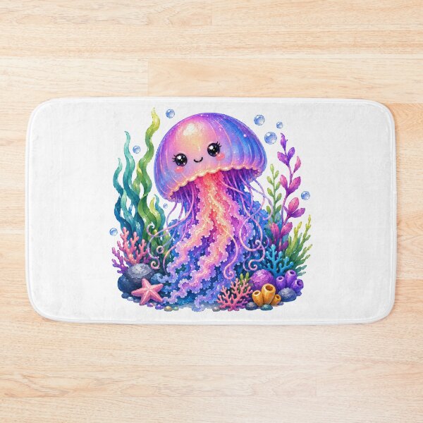 Item preview, Colorful Smiling Jellyfish Scene designed and sold by VenTolkOnly.