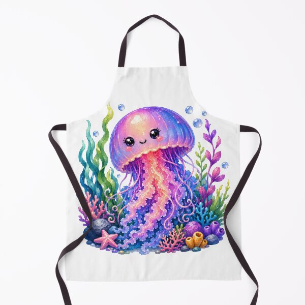 Item preview, Colorful Smiling Jellyfish Scene designed and sold by VenTolkOnly.