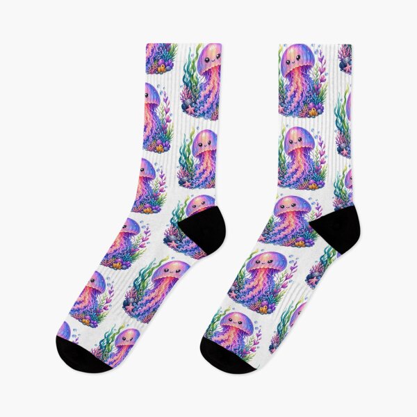 Item preview, Colorful Smiling Jellyfish Scene designed and sold by VenTolkOnly.