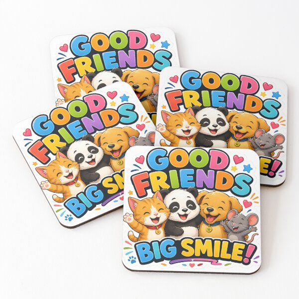 Item preview, Good Friends, Big Smile! – Cute Cat, Panda, Dog & Mouse Friendship designed and sold by MR4me.