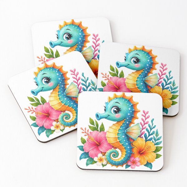 Item preview, Colorful Seahorse with Tropical Flowers designed and sold by VenTolkOnly.