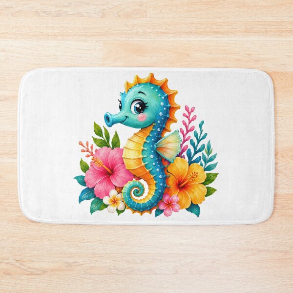 Item preview, Colorful Seahorse with Tropical Flowers designed and sold by VenTolkOnly.