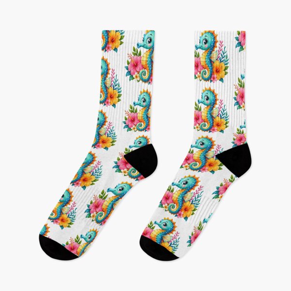 Item preview, Colorful Seahorse with Tropical Flowers designed and sold by VenTolkOnly.