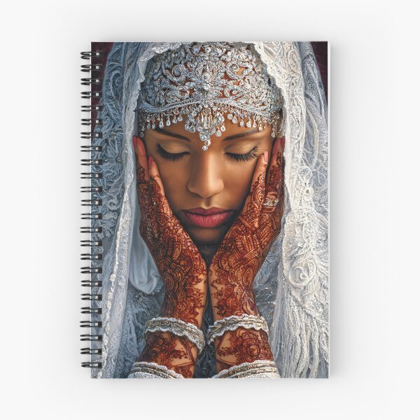 Item preview, Elegant Bride with Intricate Henna and Veil designed and sold by Artessie.