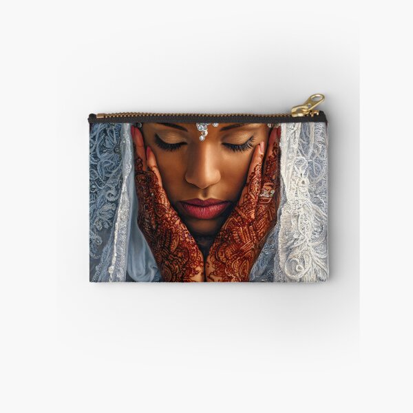 Item preview, Elegant Bride with Intricate Henna and Veil designed and sold by Artessie.