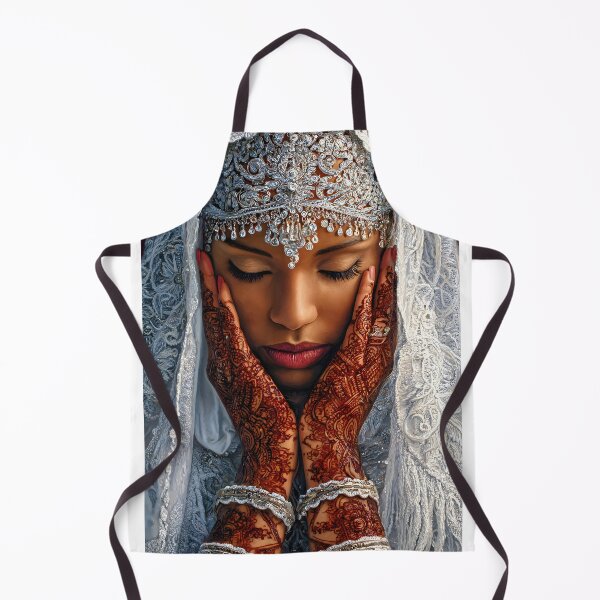 Item preview, Elegant Bride with Intricate Henna and Veil designed and sold by Artessie.
