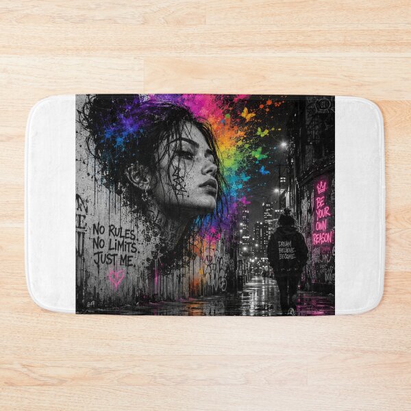 Item preview, No Rules No Limits Just Me - Neon Graffiti Street Art designed and sold by Personiq Kaleido.