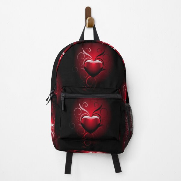 Item preview, Glossy Red Heart with Elegant Ornaments designed and sold by TroviTutto.