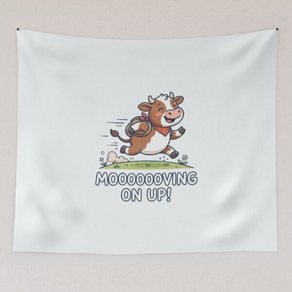 Item preview, Happy Running Cow Going On Adventure designed and sold by Owcomm.