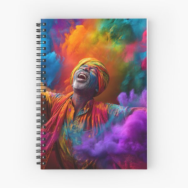 Item preview, Man Celebrating with Colorful Holi Powder Explosion designed and sold by Artessie.